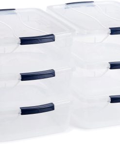 Rubbermaid Cleverstore 17 Qt Clear Storage Bins with Lids. 6-Pack. Stackable. BPA-Free. Made in USA