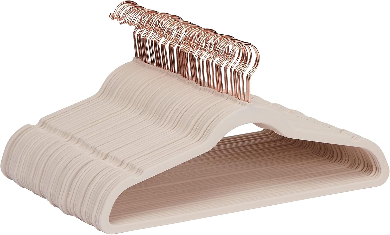 Amazon Basics Space Saving Slim Velvet Non-Slip Suit Clothes Hangers. Sturdy Construction. Closet Organizer. Pack of 50. Blush Pink/Rose Gold
